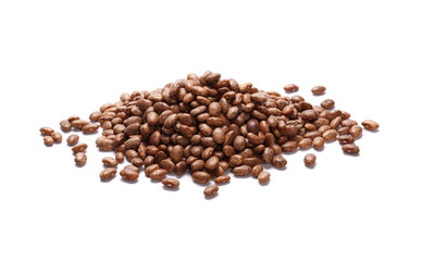 Colorful beans isolated on a white background, 