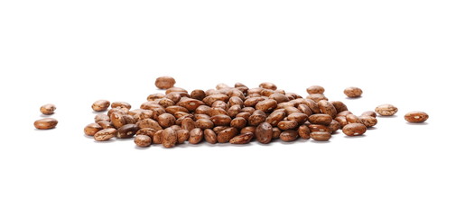 Colorful beans isolated on a white background, 