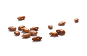 Colorful beans isolated on a white background, 
