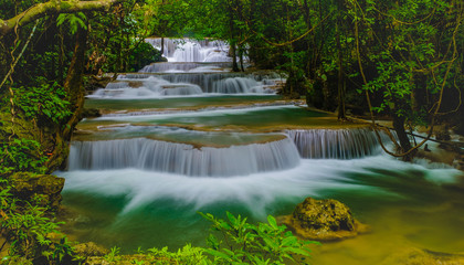 Huai Mae Kamin Waterfall in Kanchanaburi,Thailand