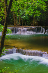 Huai Mae Kamin Waterfall in Kanchanaburi,Thailand