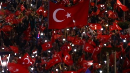 27 July 2016,Konyal - TURKEY: After the military coup in Turkey continues to keep democracy seizures occur in people with flag