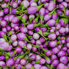 Closeup view of asian eggplants