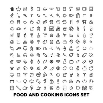 Elegant Food Icons Set Created For Mobile, Web And Applications.