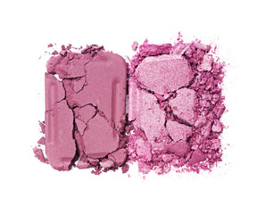 Pink crushed eyeshadow for makeup as sample of cosmetic product