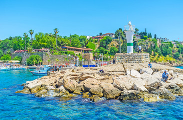 The lighthouse in Antalya marina