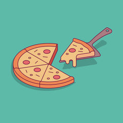 Pizza slice with cheese and pepperoni