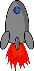 Cartoon space rocket small icon