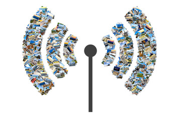 Collage of travel images - photos broadcast