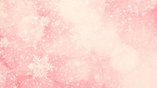pink frozen christmas particles seamless loop background with snowflakes
