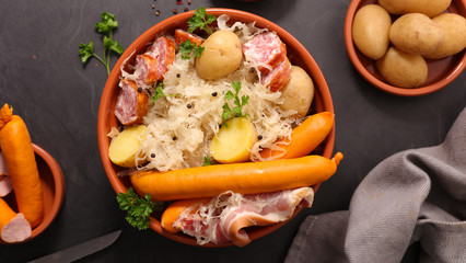 cabbage with sausage and potato
