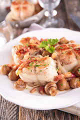 roasted meat with mushroom