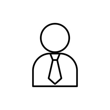 Businessman Office Worker Line Black Icon