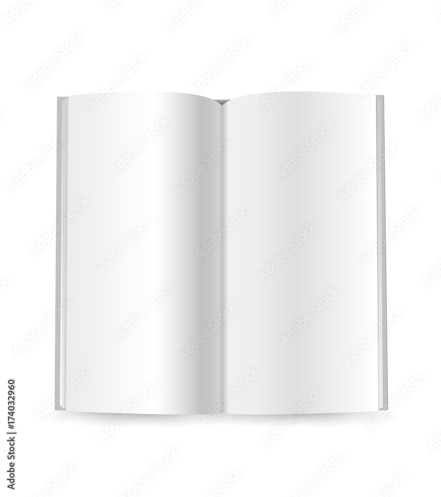 Poster Thin booklet vector mockup isolated on white. Ready for a content