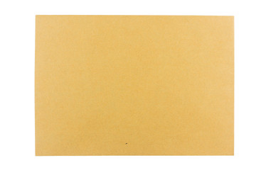 Brown craft envelope isolated on white background. clipping path