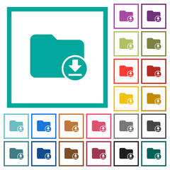 Download directory flat color icons with quadrant frames
