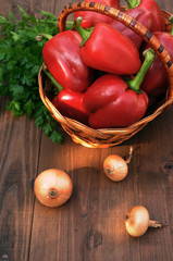 pepper on a wooden table