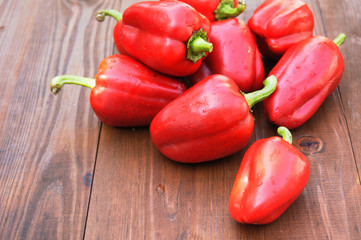 bulgarian pepper on a wooden table
