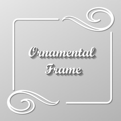 White vector decorative frame with place for text. Template for birthday and greeting card, wedding invitation