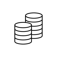 coins pile line black icon