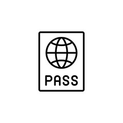 pass badge line black icon