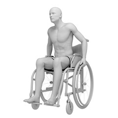 3d rendered medically accurate illustration of a man in wheel chair
