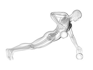 3d rendered medically accurate illustration of a man working out with a kettle bell