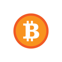 Bitcoin virtual currency. Blockchain technology illustration