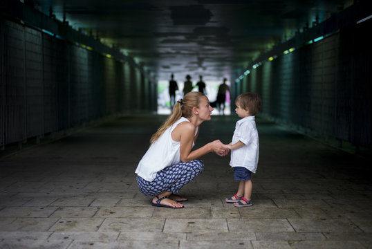 Mother with her kid outdoor