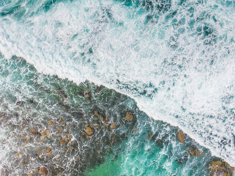 Looking down on beautiful rolling waves