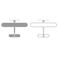 Biplane it is black icon .