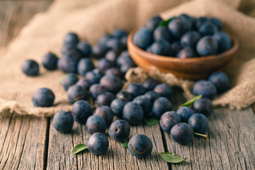Full bowl of fresh plum