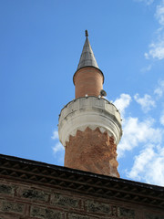 Fototapeta na wymiar Tower of a mosque in Plovdiv, Bulgaria