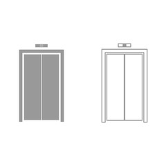 Elevator doors it is black icon .