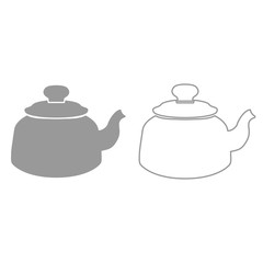 Teapot it is black icon .
