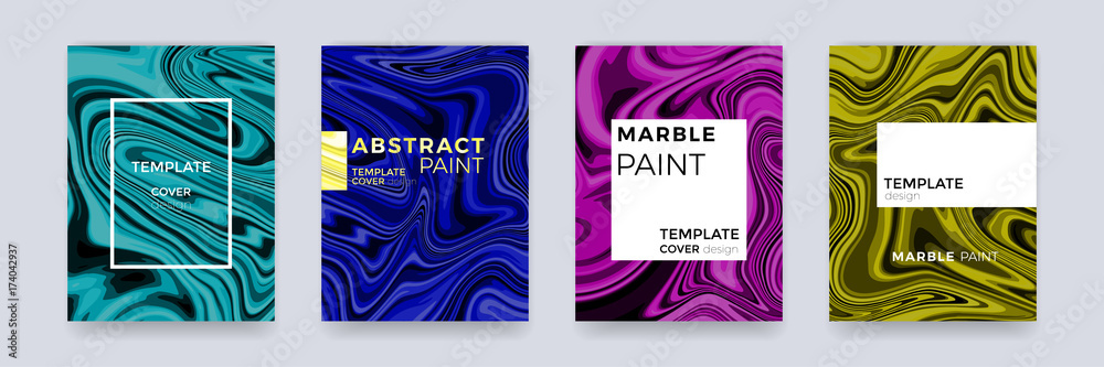 Poster Abstract color splash or marble design texture brochure template backgrounds. Marbling texture creative watercolor art pattern gradient backdrop for banner, poster or magazine cover vector background