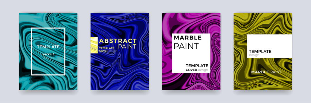 Abstract color splash or marble design texture brochure template backgrounds. Marbling texture creative watercolor art pattern gradient backdrop for banner, poster or magazine cover vector background