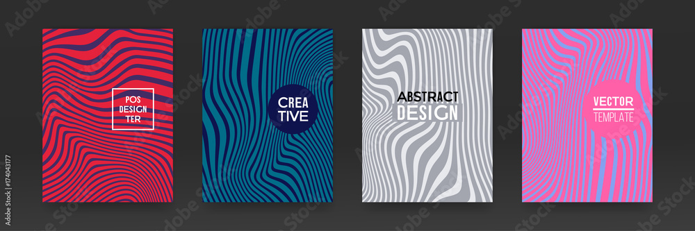 Poster brochure template set with marble background. marbling texture cover background for banner, poster o