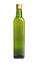 Bottle with olive oil on white background