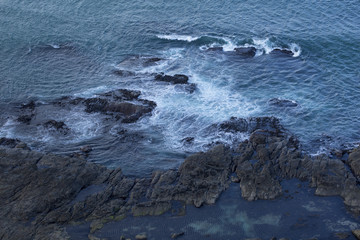 Waves Washing Over Rocks