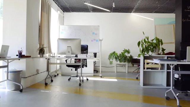The interior of big bright empty modern office.