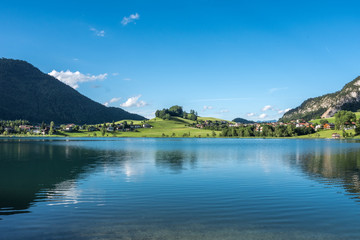 The mountain lake Thiersee in Tyrol, Austria