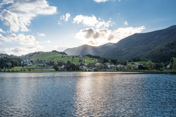 The mountain lake Thiersee in Tyrol, Austria