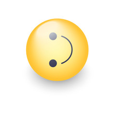 Inverted smiley face. Turned on the side emoticon emoji. Cartoon vector fun happy character
