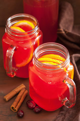 hot cranberry tea with orange cinnamon warming drink