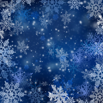 Christmas background with snowflakes .