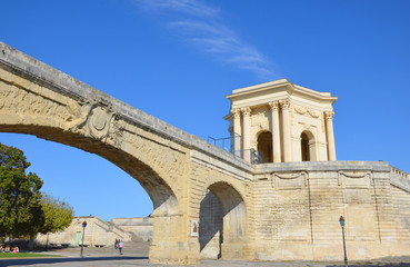 Fototapeta na wymiar Les Arceaux aqueduct in Montpellier city