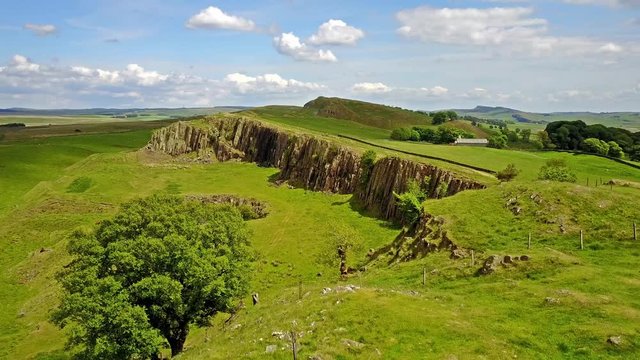 The Walltown Crags at World heritage site Hadrian's Wall in the beautiful Northumberland National Park