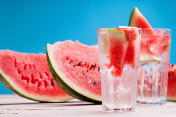 Watermelon cocktail and watermelon