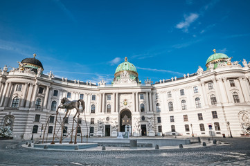 Michaelerplatz and Hofburg Palace in Vienna, Austria